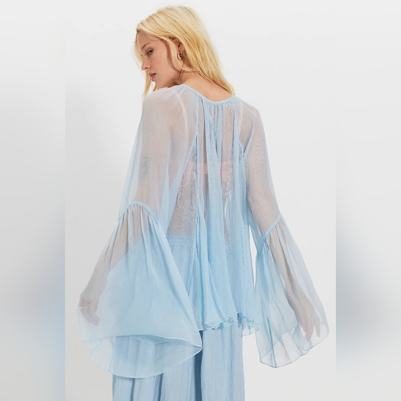 Free People Magaret Chiffon Blouse - Picture 2 of 4